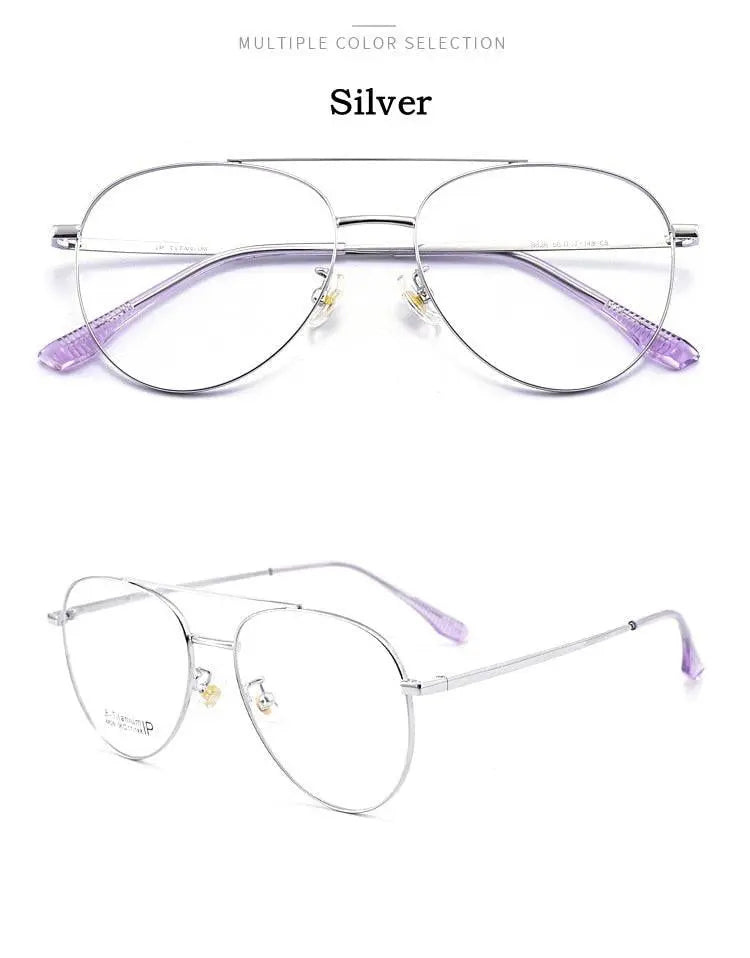 Unisex Full Rim Titanium Double Bridge Prescription Glasses 8826 — view 16 | Rx Spectacle