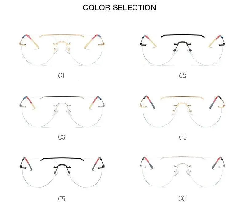 Unisex Round Rimless Alloy Double Bridge Prescription Glasses 81870 — view 14 | Rx Spectacle