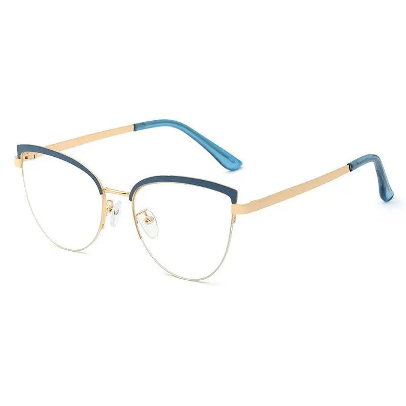 Women's Cat Eye Full Rim Alloy Prescription Glasses 95679 — view 10 | Rx Spectacle