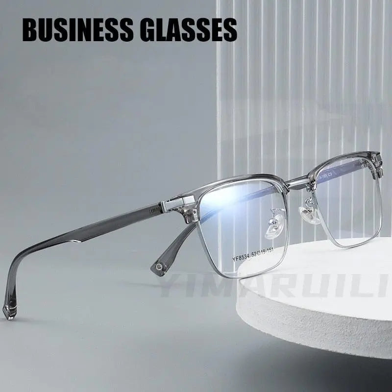 Men's Square Full Rim Alloy Prescription Glasses 8534YF — view 2 | Rx Spectacle