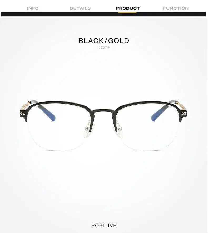 Unisex Square Semi-Rimless Titanium Prescription Glasses 6097 — view 12 | Rx Spectacle