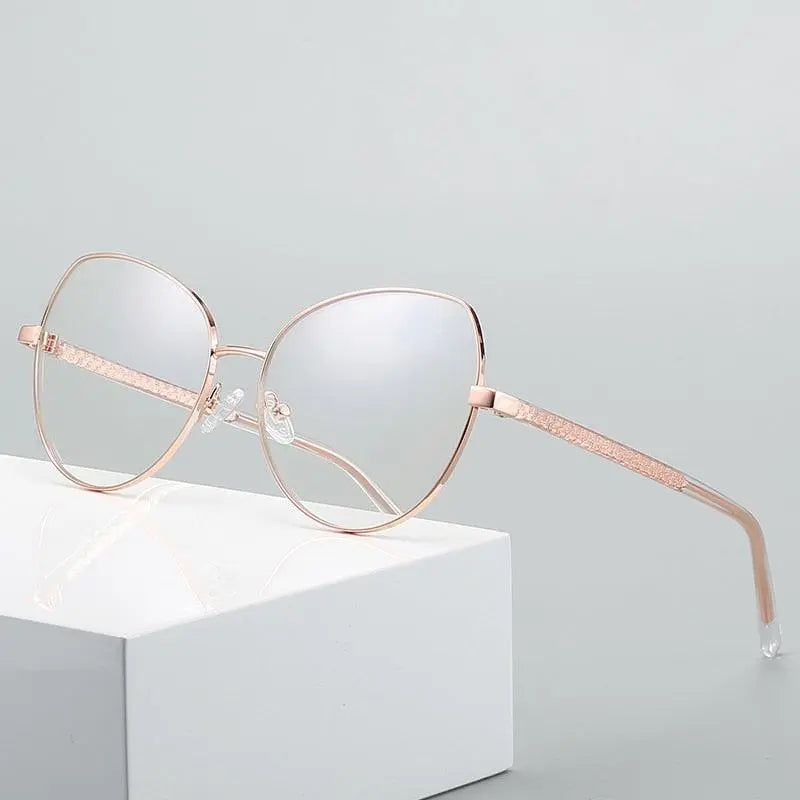 Women's Cat Eye Full Rim Alloy Prescription Glasses 3001 — view 2 | Rx Spectacle