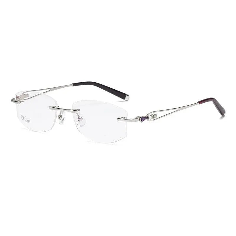 Women's Rimless Titanium Prescription Glasses 58111 — view 10 | Rx Spectacle