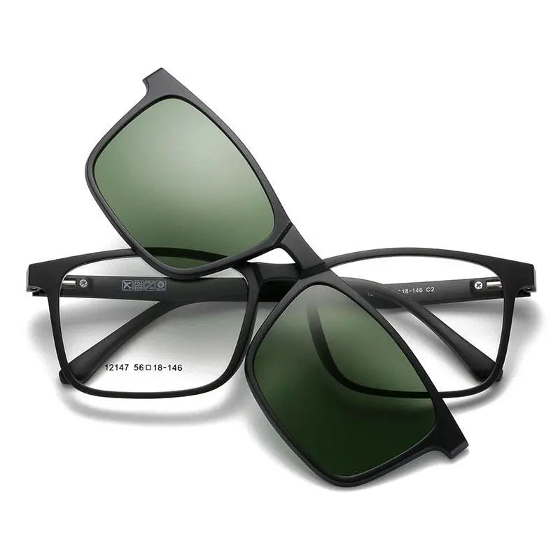 Unisex Full Rim Resin Clip-On Prescription Glasses 12147 — view 2 | Rx Spectacle