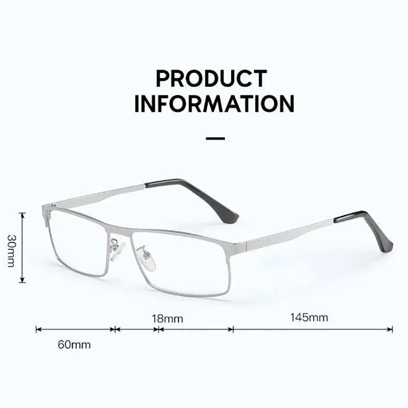 Unisex Square Full Rim Alloy Reading Glasses 9013 — view 2 | Rx Spectacle