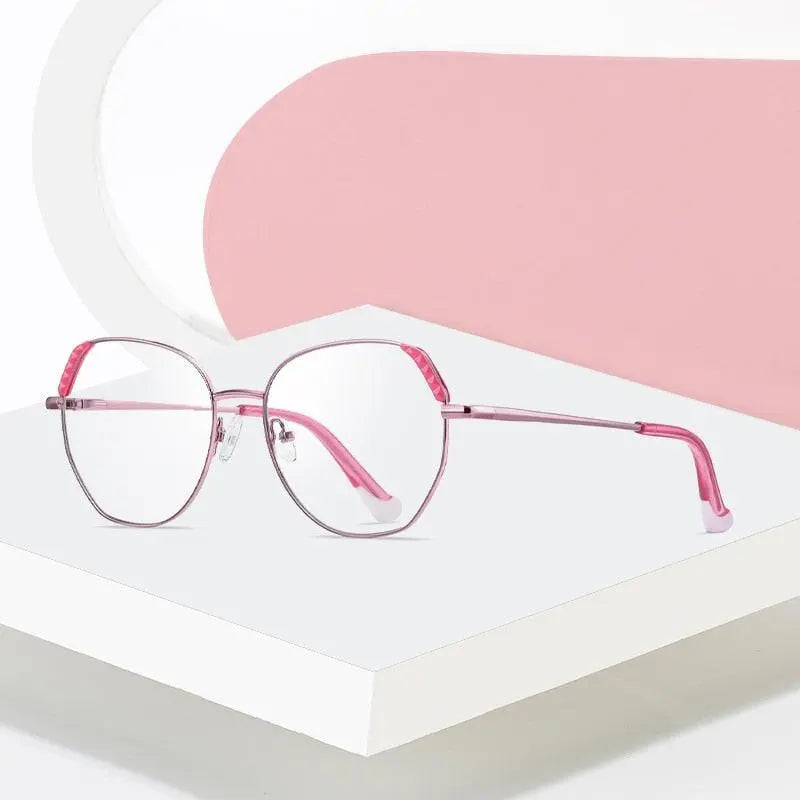 Women's Cat Eye Full Rim Alloy Prescription Glasses 3015 — view 2 | Rx Spectacle
