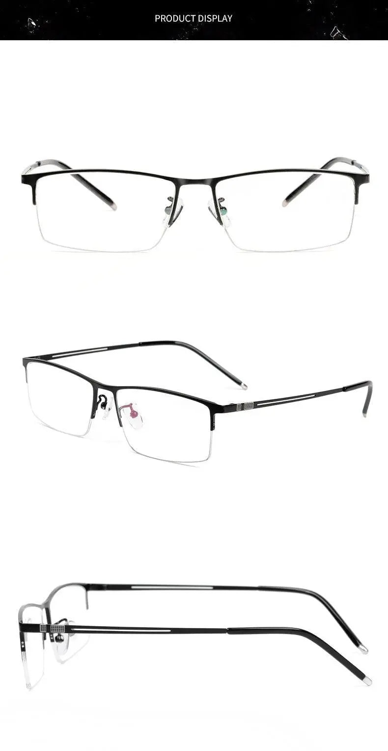 Men's Square Semi-Rimless Titanium Prescription Glasses Ej8606 — view 16 | Rx Spectacle