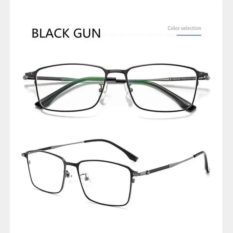 Unisex Square Full Rim Titanium Reading Glasses 39206 — view 5 | Rx Spectacle