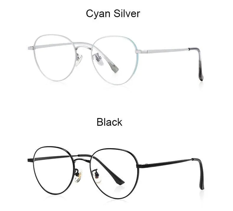 Women's Round Full Rim Titanium Prescription Glasses T3927 — view 15 | Rx Spectacle