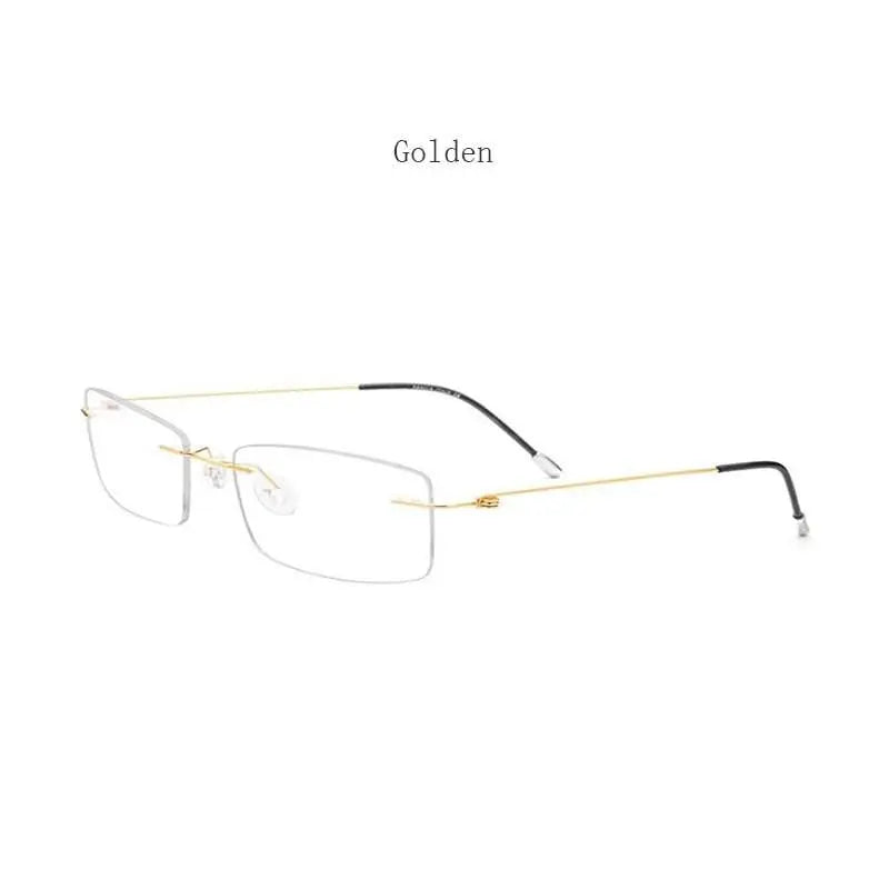 Women's Rectangular Rimless Titanium Prescription Glasses P8361 — view 11 | Rx Spectacle