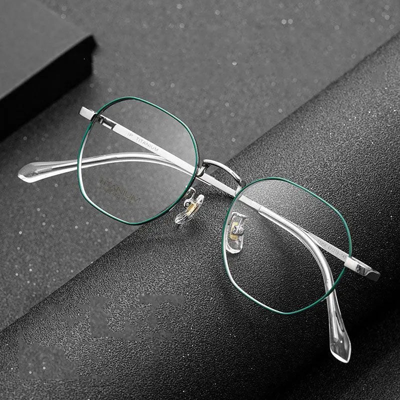 Unisex Polygon Full Rim Titanium Prescription Glasses T3956 — view 1 | Rx Spectacle