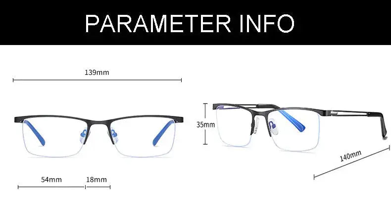 Unisex Rectangular Semi-Rimless Alloy Prescription Glasses 591600 — view 2 | Rx Spectacle