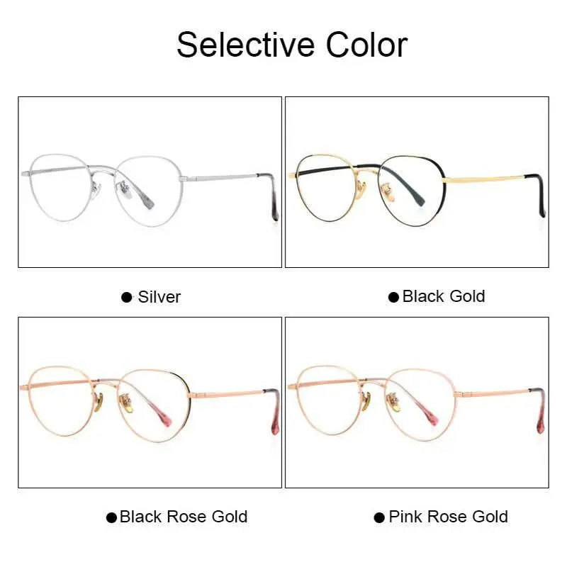 Women's Round Full Rim Titanium Prescription Glasses T3927 — view 7 | Rx Spectacle