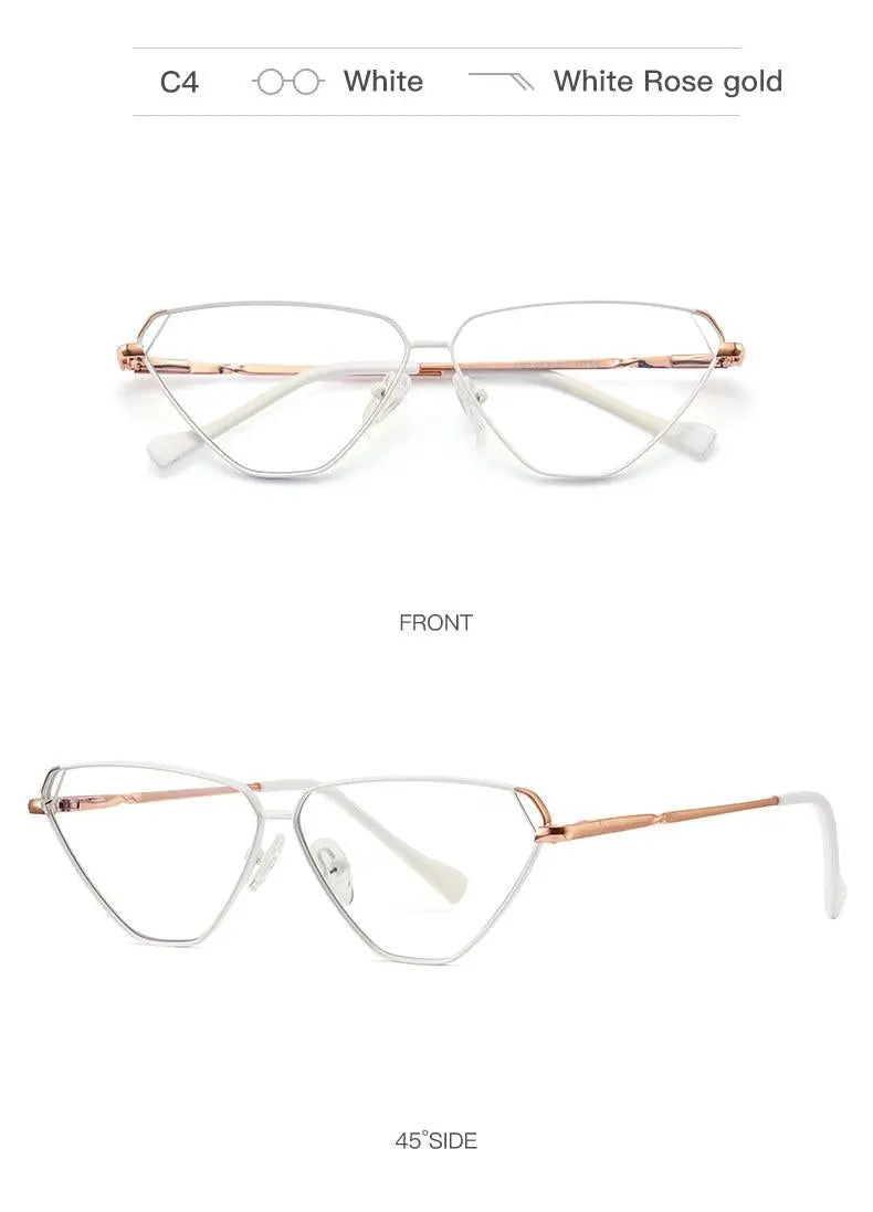 Women's Cat Eye Full Rim Alloy Prescription Glasses 3023 — view 18 | Rx Spectacle