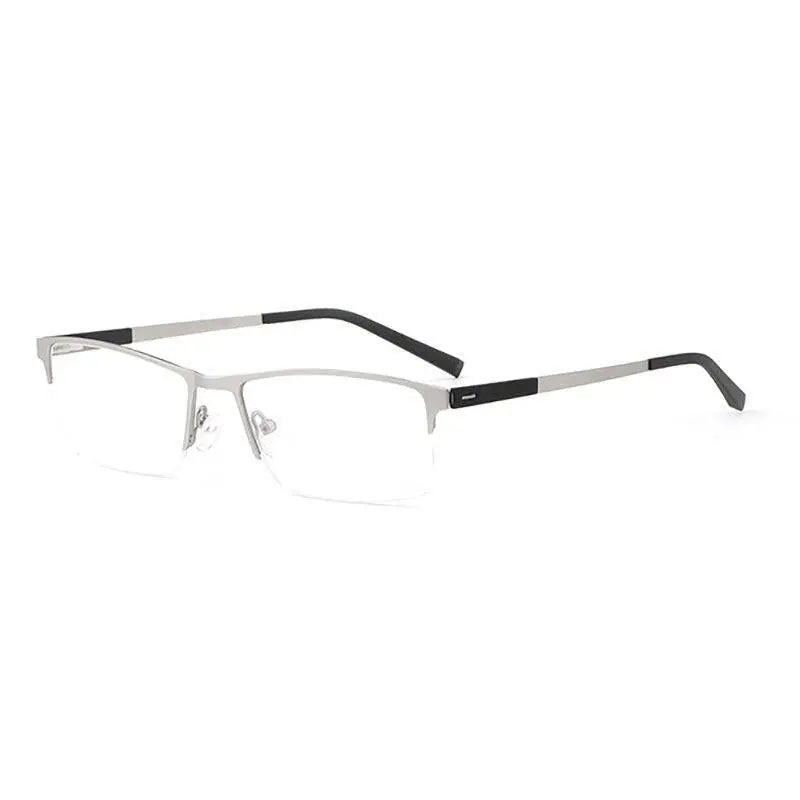 Unisex Square Semi-Rimless Alloy Prescription Glasses 8839 — view 8 | Rx Spectacle