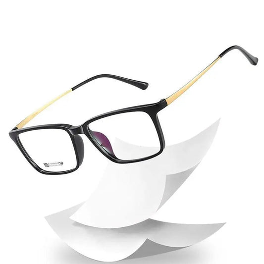 Men's Rectangular Full Rim Titanium Prescription Glasses 7036 — view 1 | Rx Spectacle