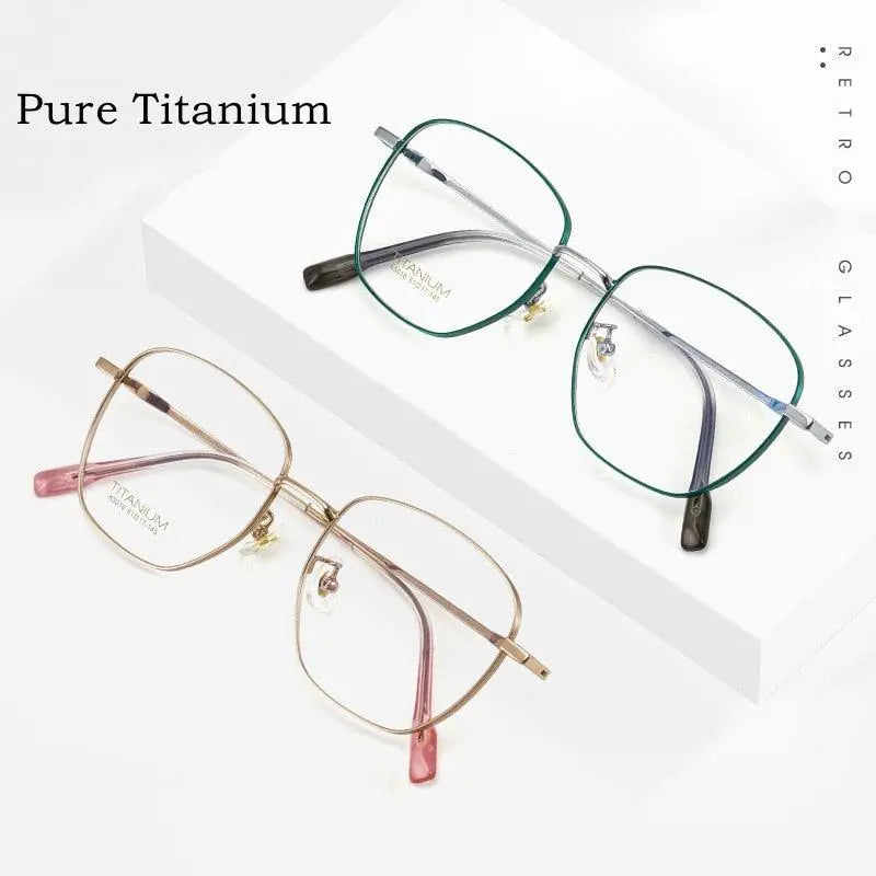 Unisex Square Full Rim Titanium Prescription Glasses 02K5016 — view 5 | Rx Spectacle