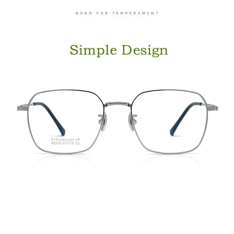 Unisex Square Full Rim Titanium Prescription Glasses 88318K — view 4 | Rx Spectacle