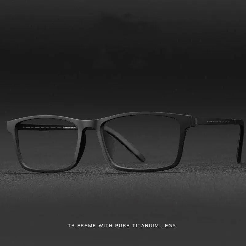 Men's Square Full Rim Titanium Prescription Glasses 8822t — view 4 | Rx Spectacle
