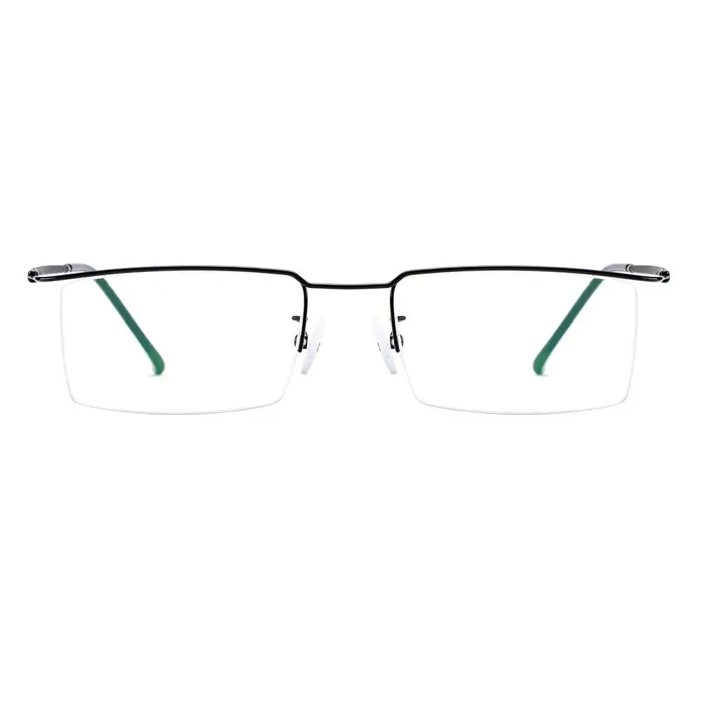 Men's Square Semi-Rimless Titanium Prescription Glasses Y2533 — view 3 | Rx Spectacle
