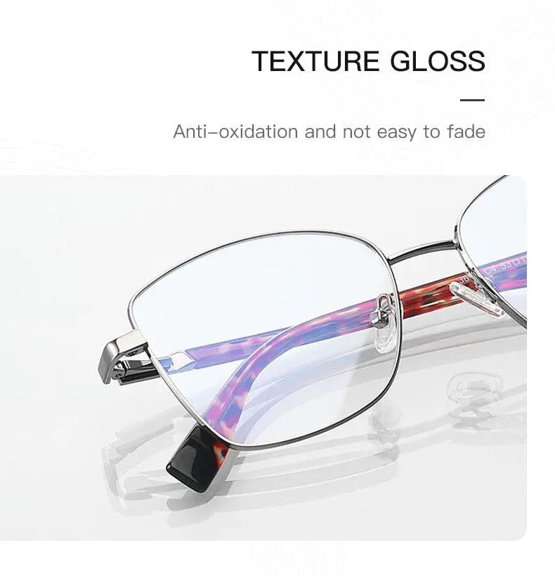 Unisex Square Full Rim Alloy Prescription Glasses 3010 — view 14 | Rx Spectacle