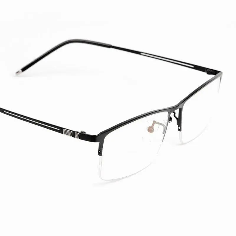 Men's Square Semi-Rimless Titanium Prescription Glasses Ej8606 — view 5 | Rx Spectacle