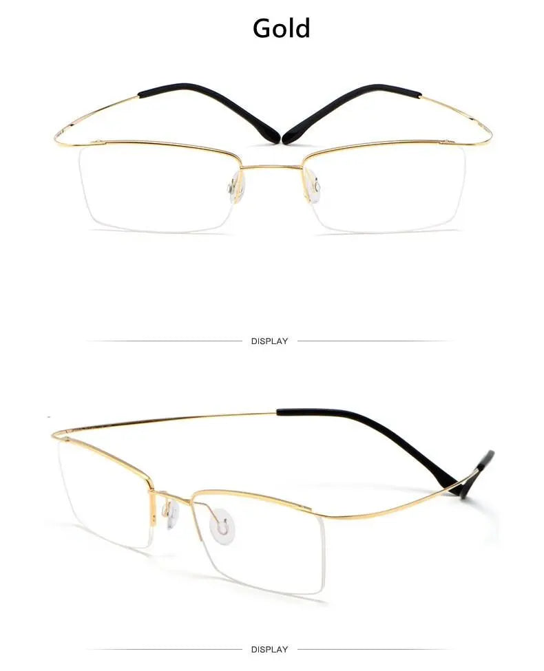Men's Semi-Rimless Titanium Prescription Glasses 30004 — view 13 | Rx Spectacle