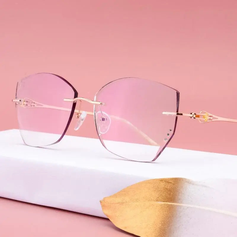Women's Rimless Alloy Prescription Glasses 98101 — view 2 | Rx Spectacle