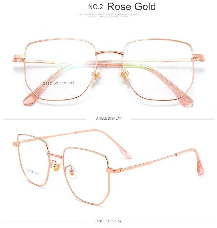 Unisex Square Full Rim Alloy Prescription Glasses D882 — view 13 | Rx Spectacle