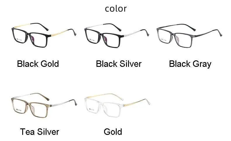 Men's Rectangular Full Rim Titanium Prescription Glasses 7036 — view 12 | Rx Spectacle