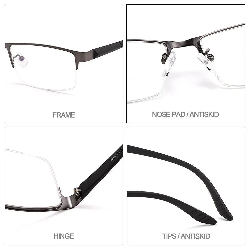 Men's Full Rim Alloy Oversized Prescription Glasses S61012 — view 3 | Rx Spectacle