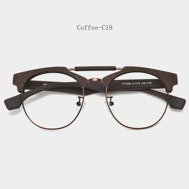 Unisex Round Full Rim Alloy Double Bridge Prescription Glasses Ft0366 — view 3 | Rx Spectacle