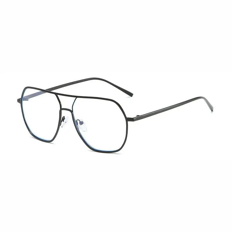 Unisex Polygon Full Rim Alloy Double Bridge Prescription Glasses 60803 — view 4 | Rx Spectacle