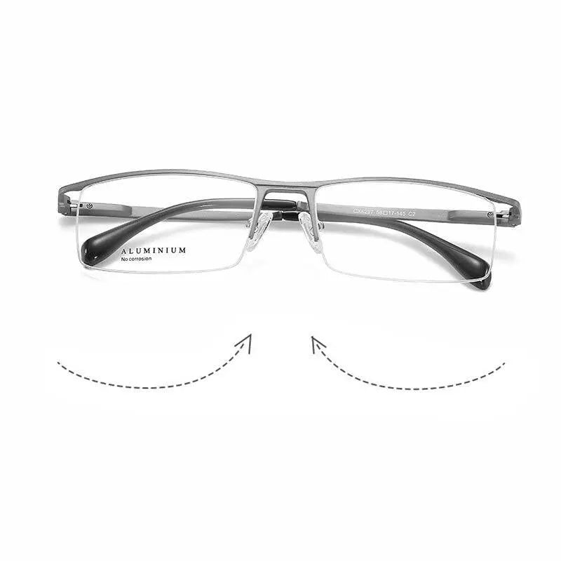 Unisex Semi-Rimless Alloy Prescription Glasses 6297 — view 9 | Rx Spectacle