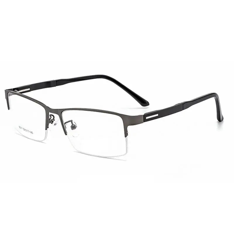 Men's Browline Semi-Rimless Alloy Prescription Glasses 951124 — view 5 | Rx Spectacle
