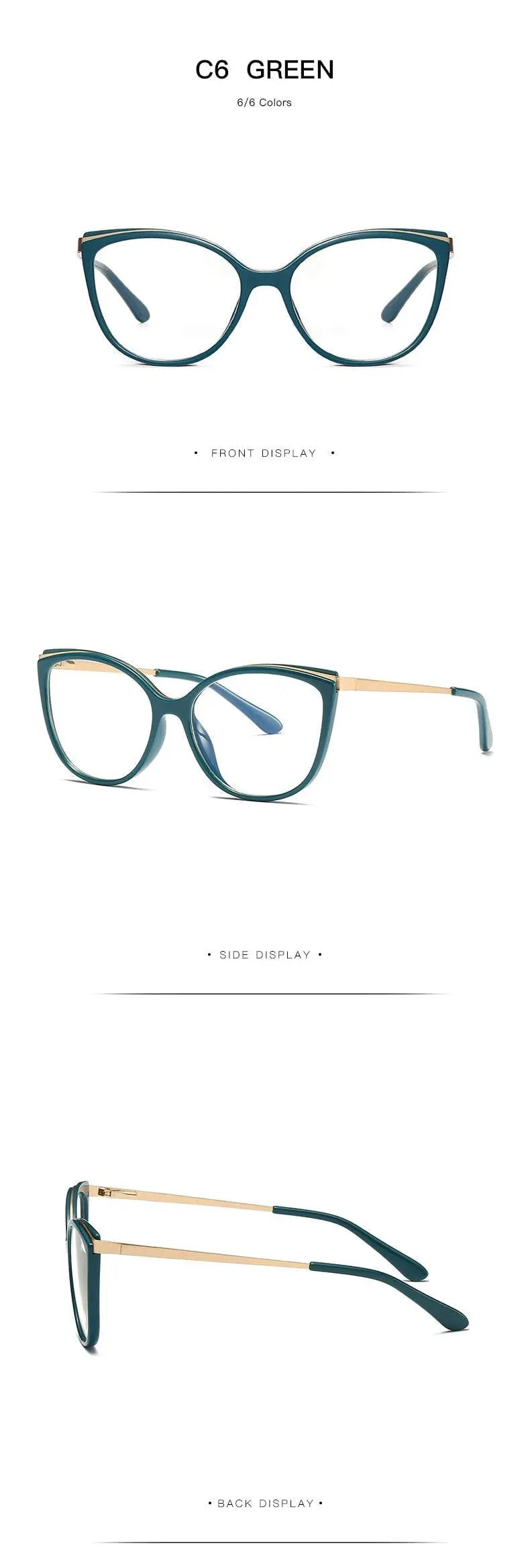 Women's Cat Eye Full Rim Acetate Prescription Glasses 2052 — view 23 | Rx Spectacle