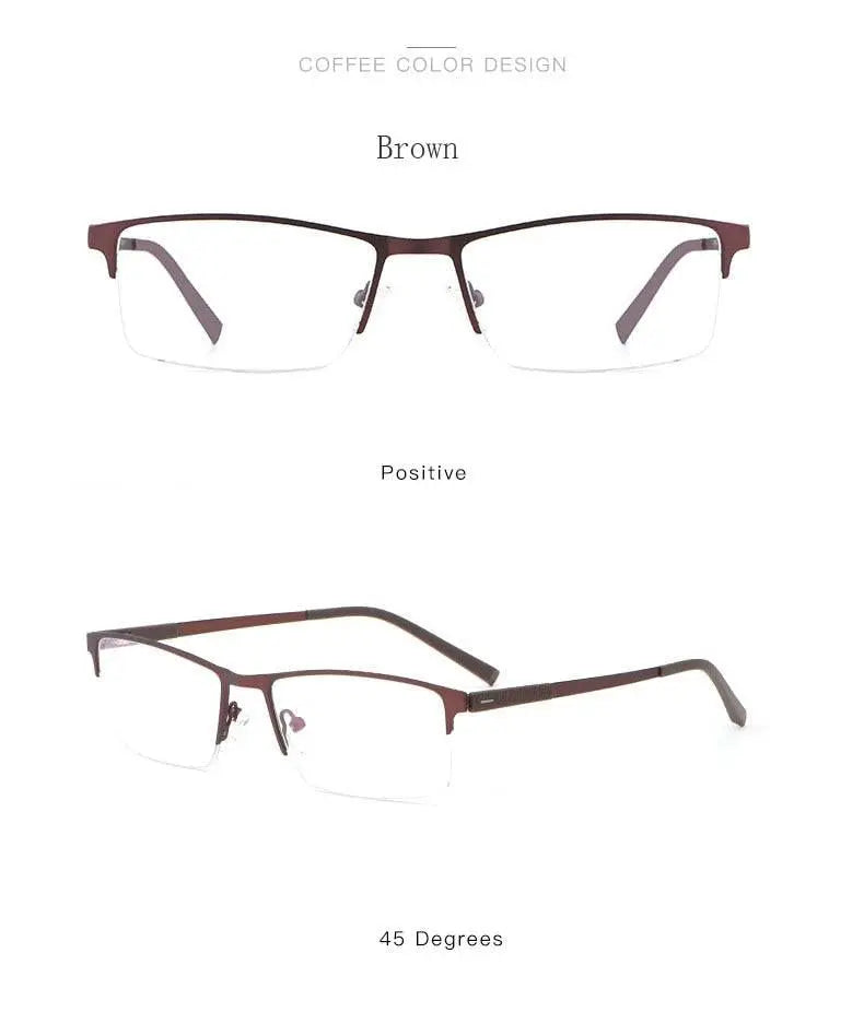 Unisex Square Semi-Rimless Alloy Prescription Glasses 8839 — view 18 | Rx Spectacle