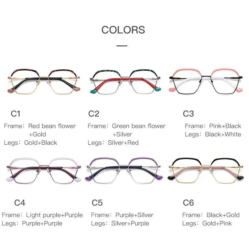 Women's Square Full Rim Alloy Prescription Glasses 3017 — view 7 | Rx Spectacle