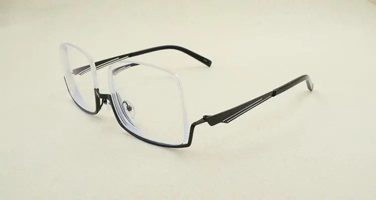 Men's Semi-Rimless Alloy Prescription Glasses YS01 — view 10 | Rx Spectacle