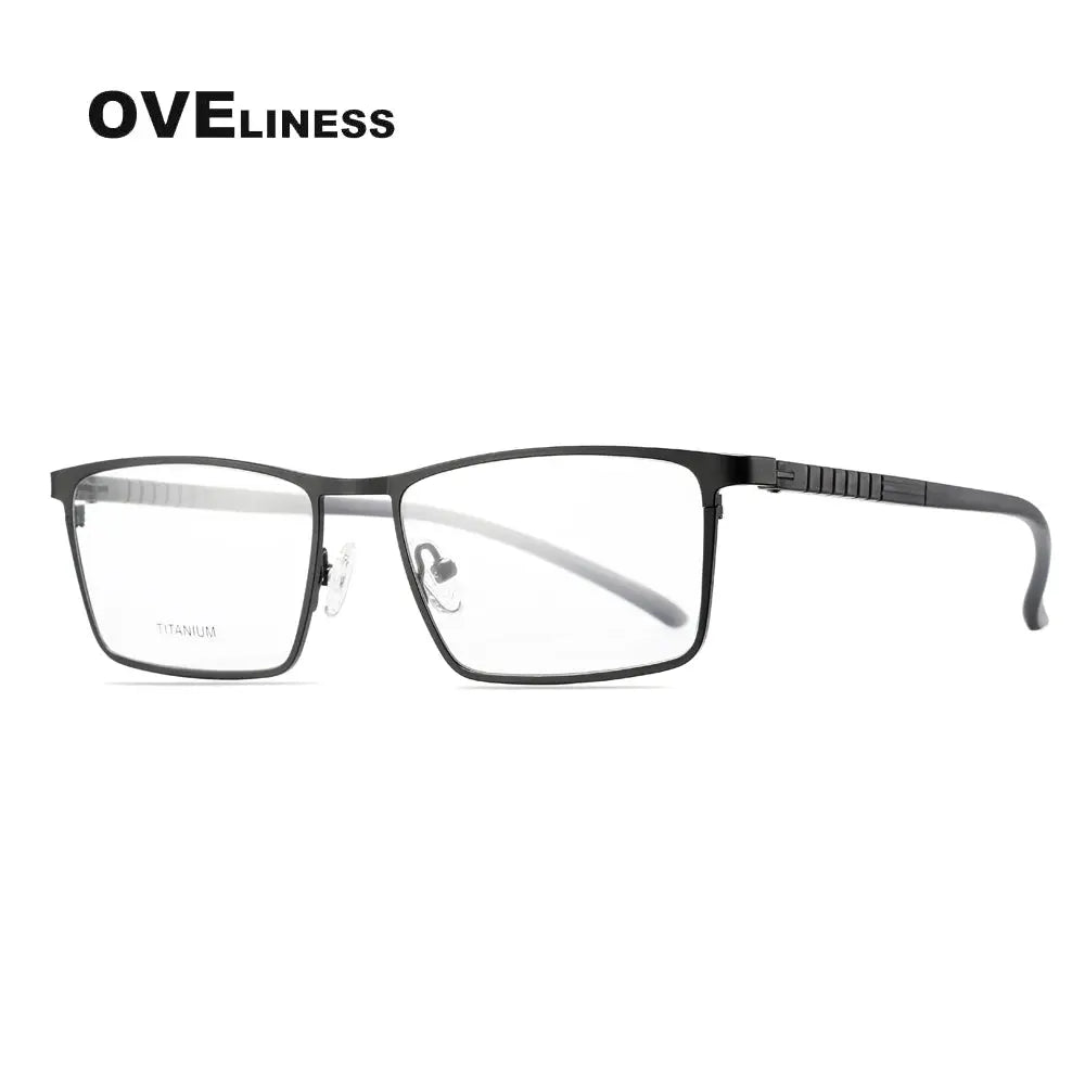 Men's Square Full Rim Titanium Prescription Glasses 89865 — view 7 | Rx Spectacle