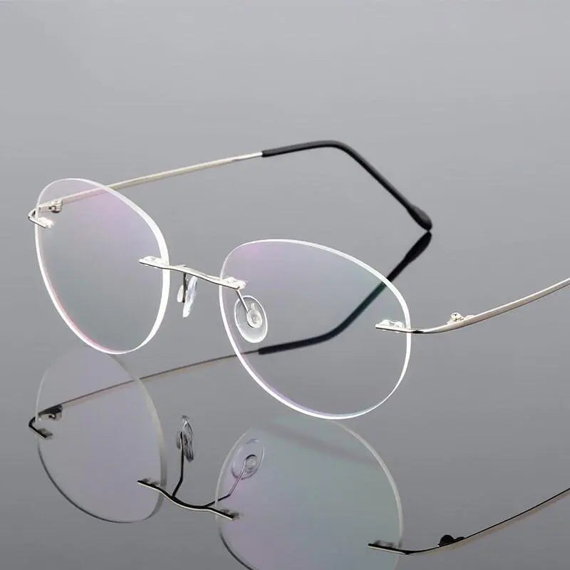 Unisex Rimless Alloy Prescription Glasses 862 — view 9 | Rx Spectacle