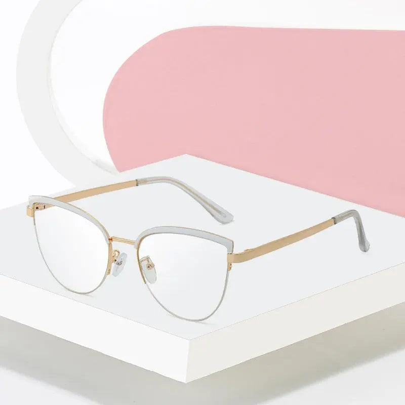 Women's Cat Eye Full Rim Alloy Prescription Glasses 95679 — view 1 | Rx Spectacle