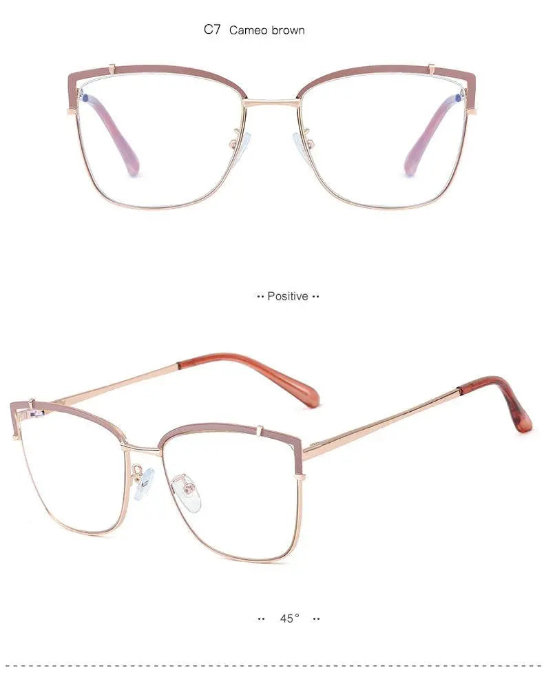 Women's Cat Eye Full Rim Alloy Prescription Glasses 95731 — view 16 | Rx Spectacle