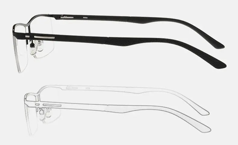 Unisex Square Semi-Rimless TR90 Prescription Glasses P8831 — view 13 | Rx Spectacle