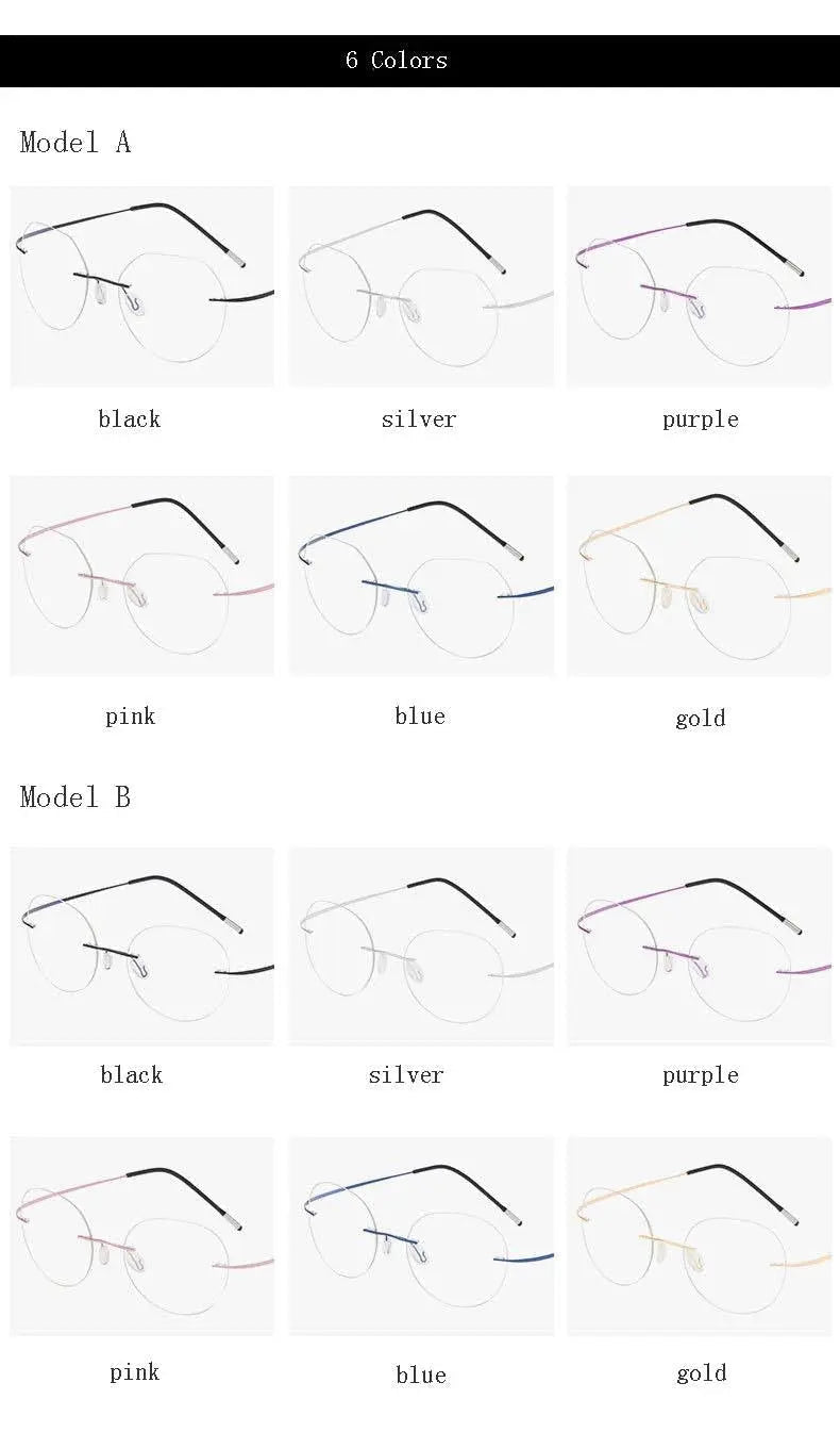 Unisex Polygon Rimless Titanium Prescription Glasses 6001-6002 — view 21 | Rx Spectacle