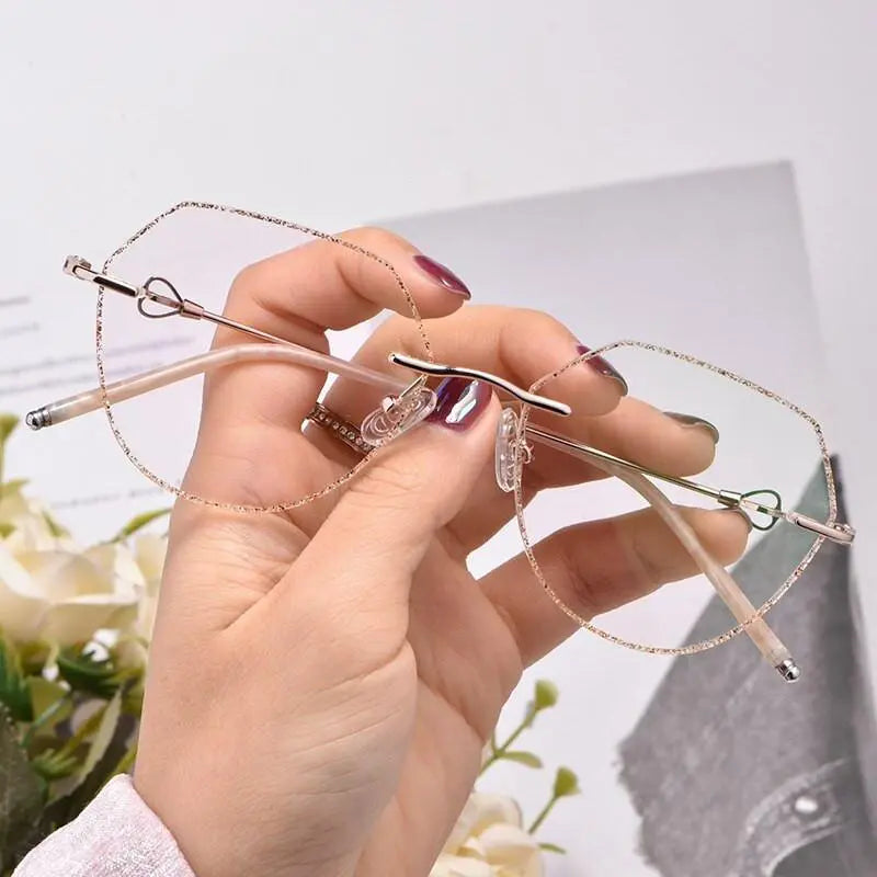 Women's Rimless Alloy Prescription Glasses H8170 — view 4 | Rx Spectacle