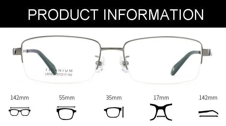 Men's Full Rim Titanium Prescription Glasses Lr7818 — view 12 | Rx Spectacle