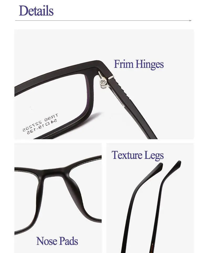 Unisex Rectangular Full Rim TR90 Prescription Glasses 227 — view 22 | Rx Spectacle