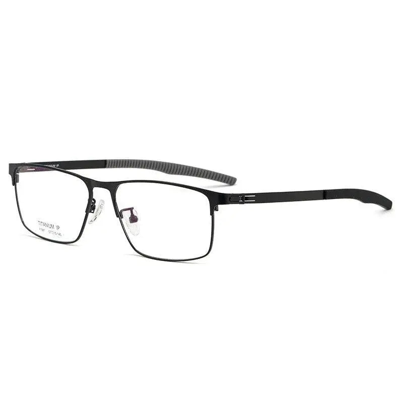 Men's Square Full Rim Titanium Prescription Glasses F1981 — view 5 | Rx Spectacle