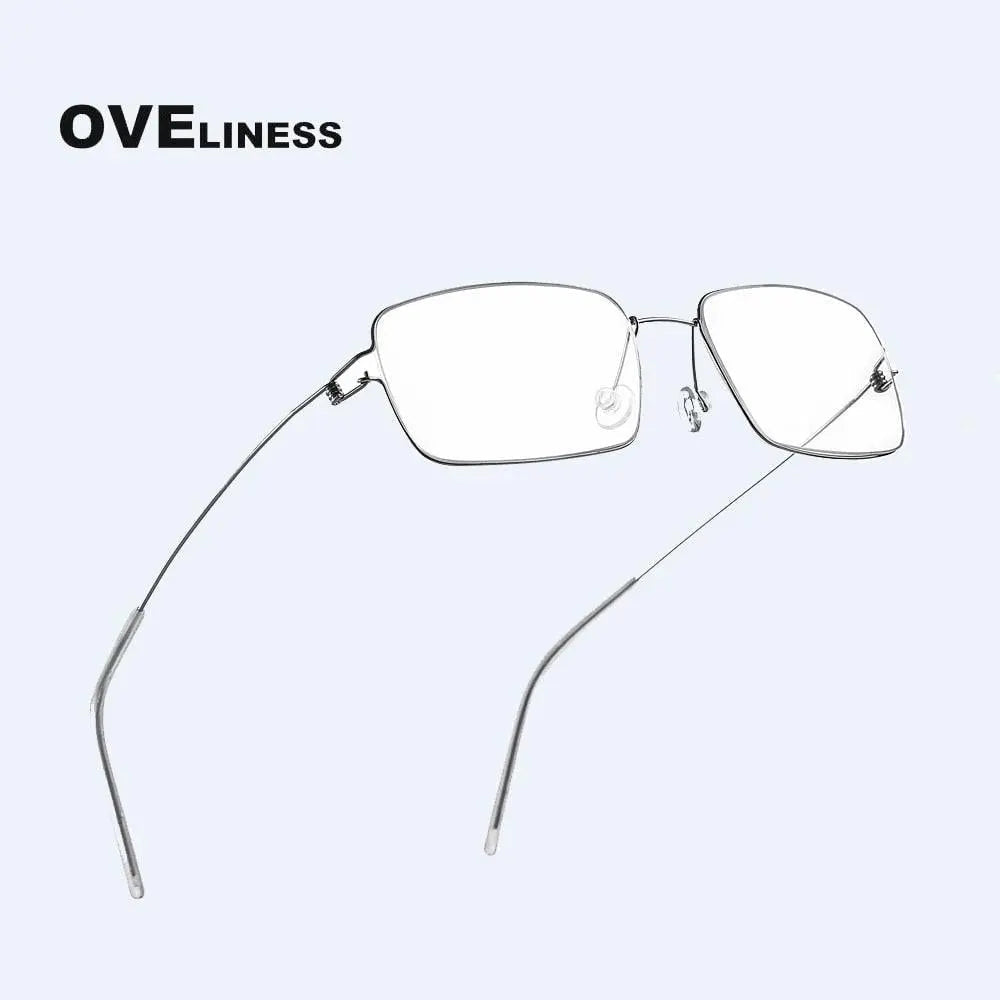 Unisex Square Full Rim Titanium Screwless Prescription Glasses — view 5 | Rx Spectacle